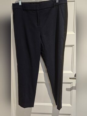 Womens Navy Blue With Black Stripe Dress Pants